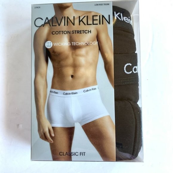 CALVIN KLEIN 3 Pack Cotton Classic Style Low Rise Stretch Knit Boxer Bri… - Picture 1 of 8